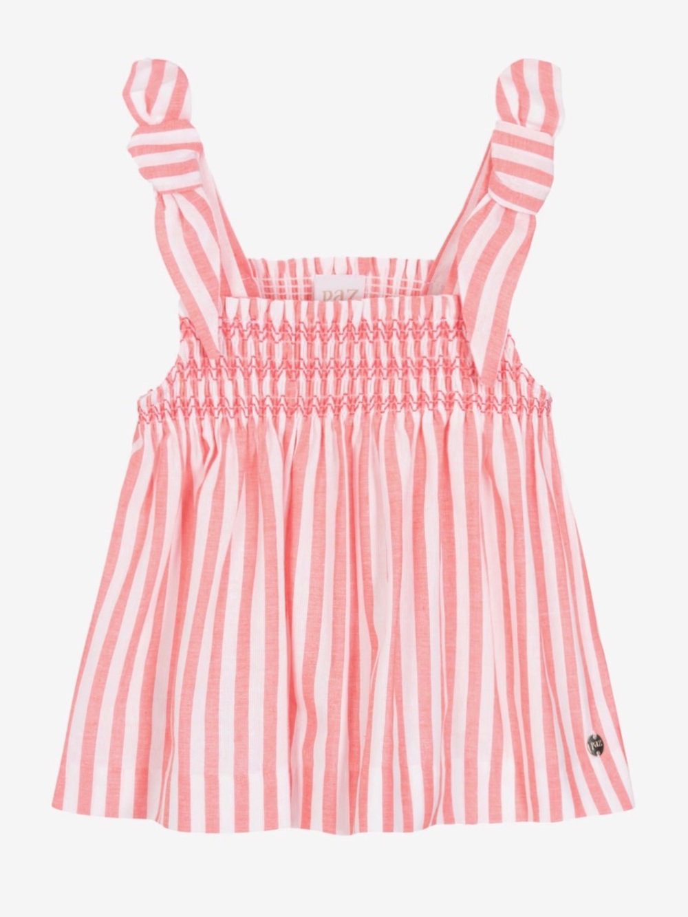 PAZ RODRIGUEZ Girls Pink Striped Cotton Top - 48M (4)